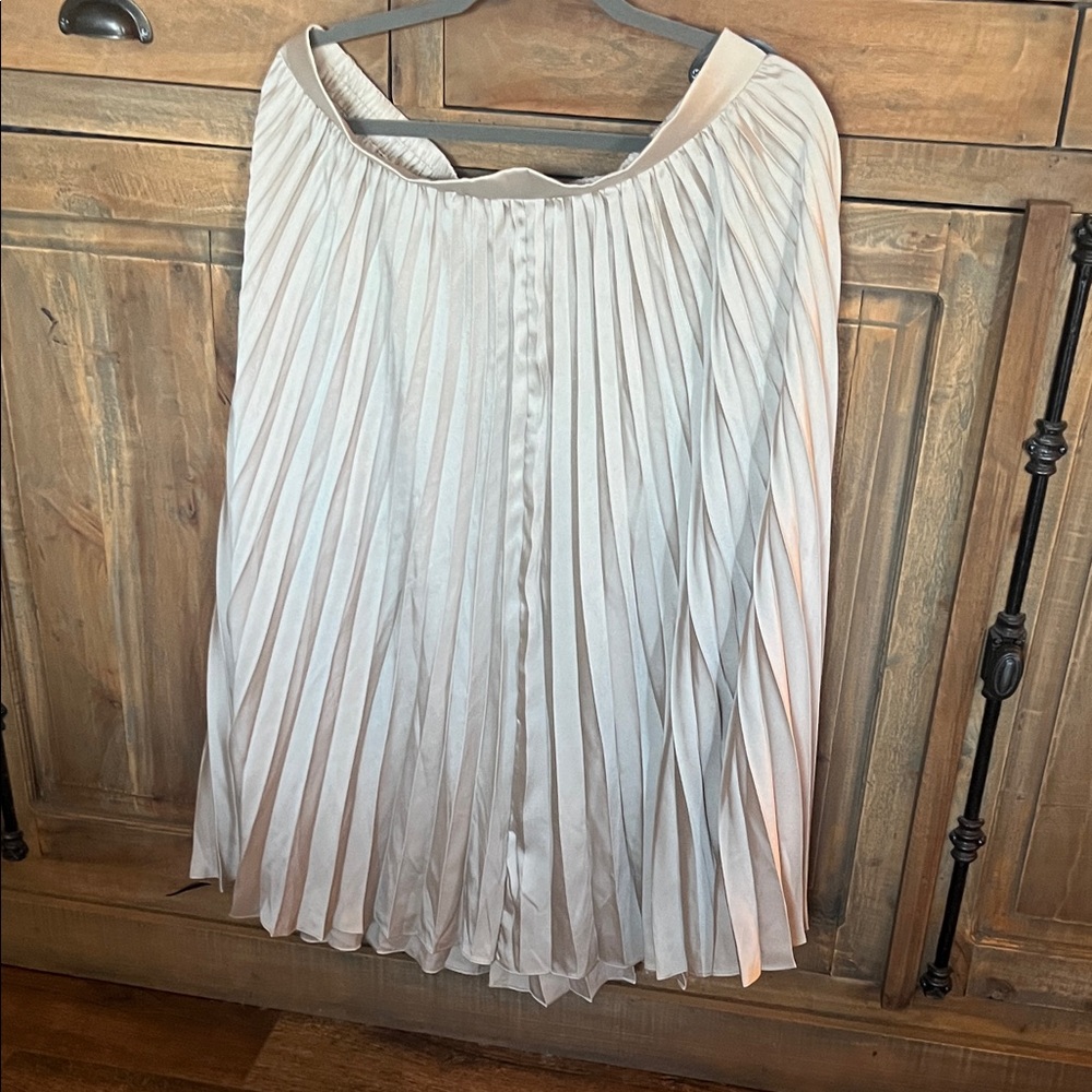 J. Crew Pleated Skirt in Champagne